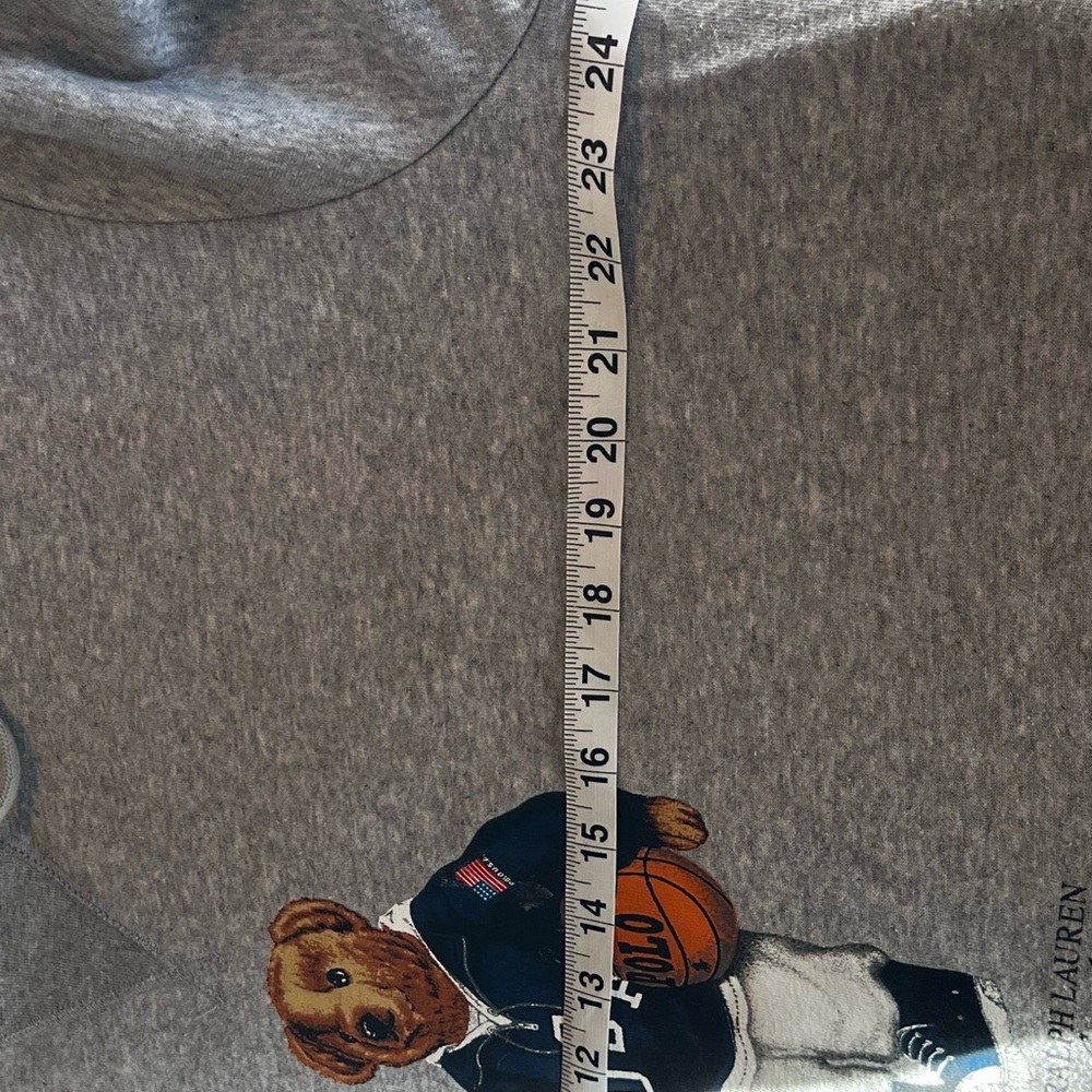 Ralph Lauren Polo Bear Gray Hoodie with Basketball design - Picture 6 of 7